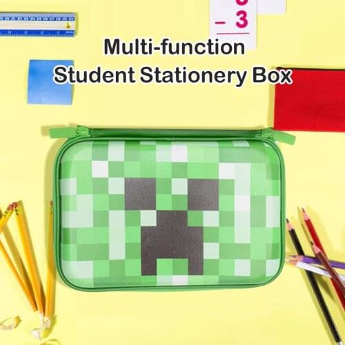 EVA Geometric Pencil Case School Simple Square Mosaic Solid Color Pencil Bag Pouch Office Students Kids Supplies