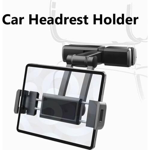Car Back Seat Headrest Phone Holder Tablet Stand Rear Pillow Adjustment Bracket For Ipad Auto Backseat Mount 4.7-12.3inch