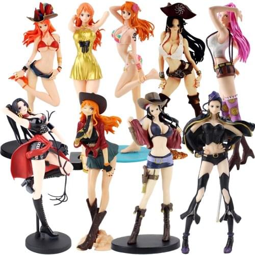 12-27cm Anime OP Figures Nami Boa Hancock Nico Robin Vivi Pudding Reiju Bonney PVC Action Figure Collectible Model Toy