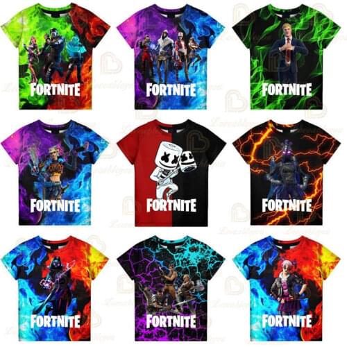 Fortnite Men and Women Anime Battle Royale T-shirt Birthday Gift Boys Girls 3D Victory Thin T-shirt Hero T-shirt Kids Game