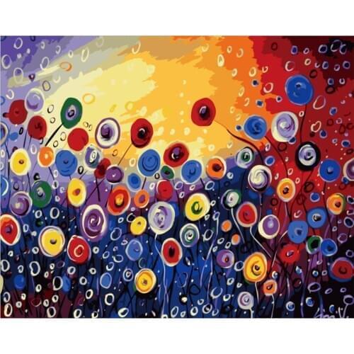 GATYZTORY Paint By Numbers For Adults Children Cartoon Flowers Drawing On Canvas DIY HandPainted Oil Painting Home Decoration