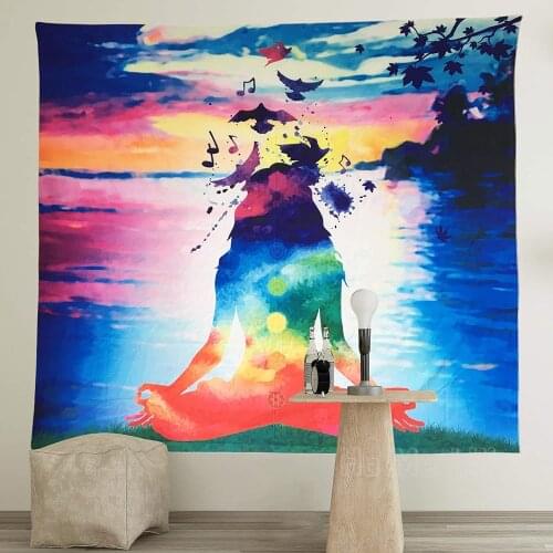 Indian Psychedelic Floral Chakra Tapestry