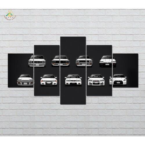 Cool Car Collection Modern Canvas Art Prints Poster Wall Painting Home Decoration Artwork Wall Art Pictures for Bedroom 5 PIECES
