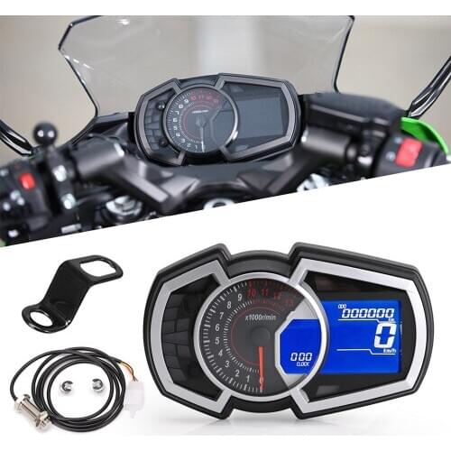 Motorcycle Odometer Speed Fuel Gauge 13000RPM Universal for Ninja 650 1,2,3 Cylinder, LCD Motorcycle Instrument Speedometer