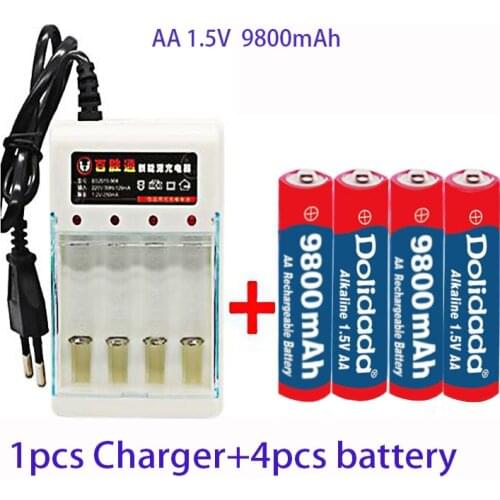 4-16pcs New Tag AA battery 9800 mah rechargeable battery AA 1.5 V Rechargeable New Alcalinas drummey + Free Delivery