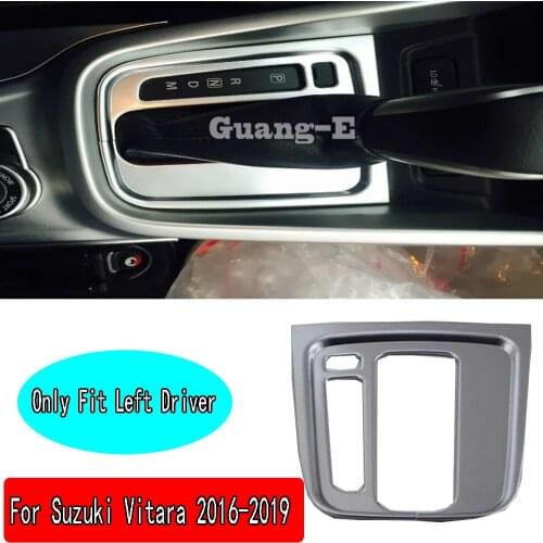 Only Fit Left Driver For Suzuki Vitara 2016 2017 2018 2019 Car ABS Chrome Middle Front Shift Stall Paddles Cup Lamp Frame Trim