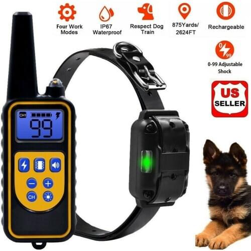 Dog Training Collar - Rechargeable Dog Shock Collar with Beep, Vibration and Shock Training Modes, Long Remote Range for Dogs