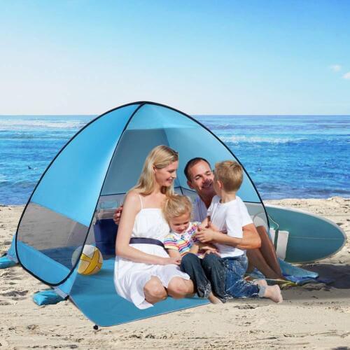 Pop Up Beach Tent Sun Shelter Anti UV Ultralight Folding Quick Automatic Open Tourist Tent For 2-3 Person Outdoor Hiking Camping