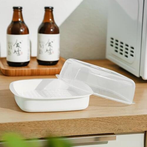 Plastic Steamer Microwave Cookware Steamer Microwave Cooker Food Container With Handle Lid Keeping Warm Tasteless Non-Toxic