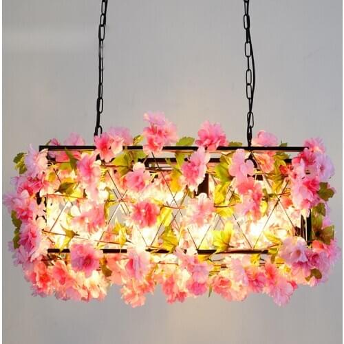 Retro Industrial Restaurant Plant Pendant Light Bar Clear Decorative Pendant Lamp Flower Shop Coffee Milk Tea Shop Hanging Light