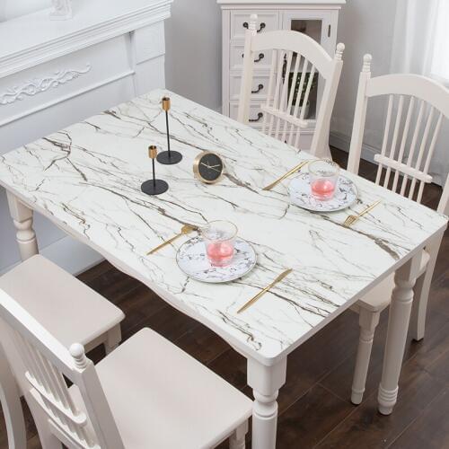 Not Transparent Marble Printing Gold Pattern Pvc Table Cloth High Quality Covers For Home Dining Table Waterproof Mats Pads home