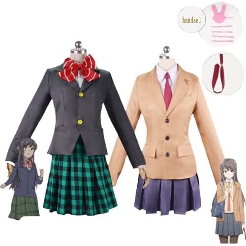 Seishun Buta Yarou wa Bunny Girl Senpai no Yume wo Minai Sakurajima Mai Azusa gawa Saku cosplay costume custom exhibition