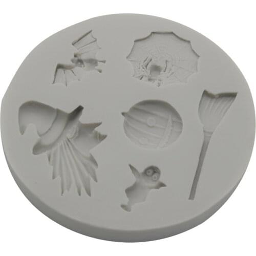 Mini Halloween Silicone Cake Mold DIY Cake Decoration Hat Skull Pumpkin Mold Tool for Home Party Chocolate Bakeware Tools