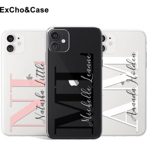 Personalized initial Name Phone Case For iphone SE 2020 6 6S 7 8 Plus X XS XR XS Max 11 Pro 12 Mini MAX Soft silicone phone case