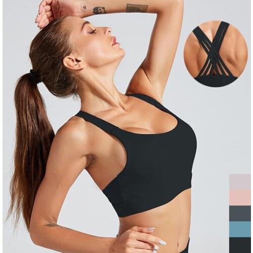 Sports Bra Elastic Fitness Band Shockproof Cross Vest No Steel Ring Sports Fitness Bra Braided Shoulder Strap Beauty Vest