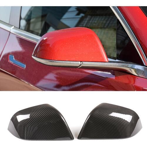 Carbon Fiber Car Rearview Mirror Cover Side For Tesla Model 3 2017-2019 Car Rearview Mirror Cover ABS 2pcs/set