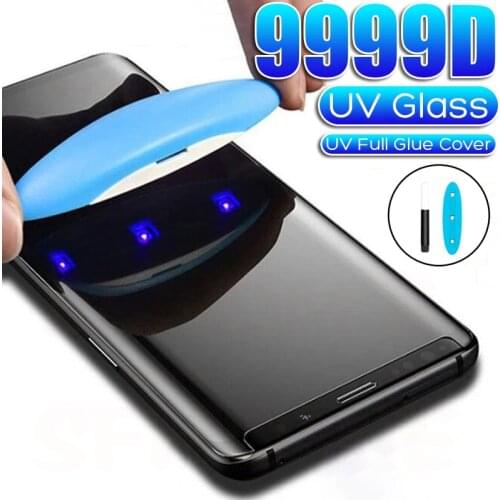 9999D Full Cover UV Tempered Glass For Samsung Galaxy S8 S9 S10 S20 S21 Plus Note 20 Ultra S10E Note 8 9 10 21 Protective Glass