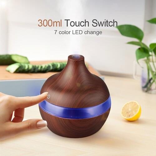 Ultrasonic Aroma Machine Wood Grain Air Humidifier Usb Mini Mist Maker Led Electric Humidifier Essential Aroma Oil Diffuser#dg4
