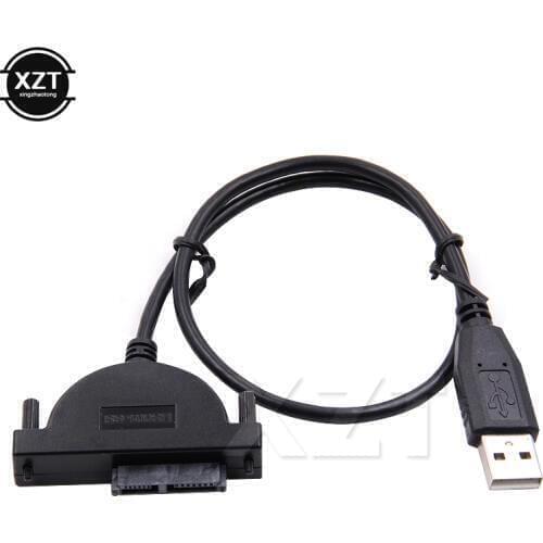 USB 2.0 to Mini Sata II 7+6 13Pin Adapter SATA USB Optical Drive Cable for Laptop HDD CD/DVD ROM Slimline Drive Converter Cable