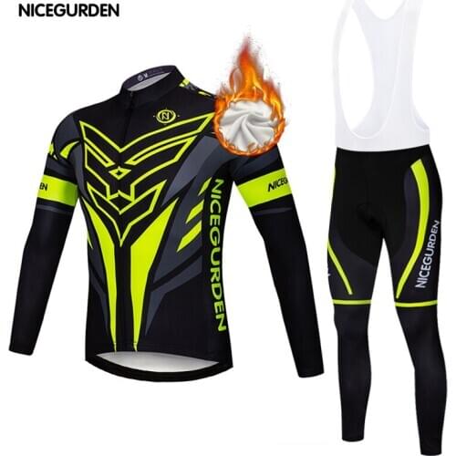 Top quality neutral professional team riding long-sleeved suit wool fleece jersey long-sleeved winter brushing seamless process