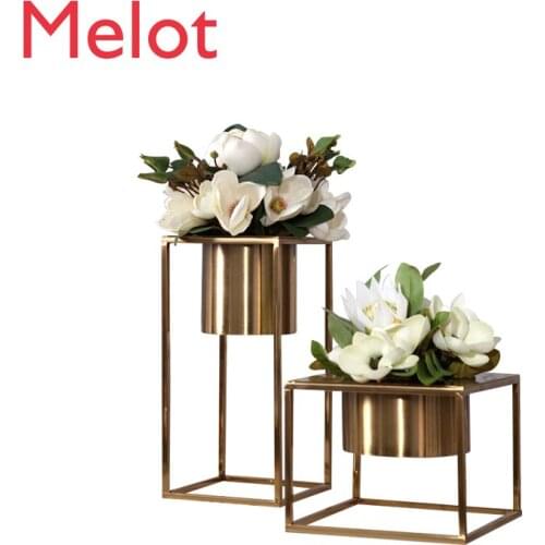 High-End European Modern Creative Metal Flower Home Artificial Flower Hydrangea Package Villa Design Crafts