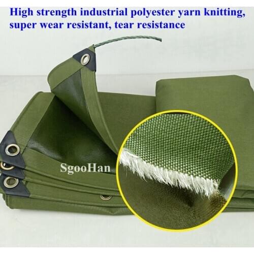 Green Canvas PVC Coated Banner Tarpaulin Outdoor Awning Rainproof Cloth Truck Canopy Pet House Shading Waterproof Oxford Cloth