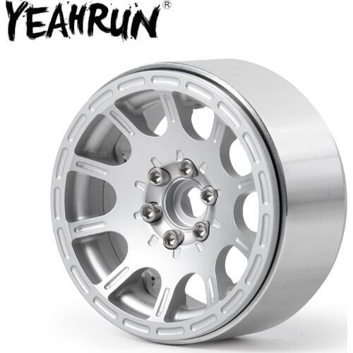 YEAHRUN 1/4pcs 1.9'' Alloy Beadlock Wheel Rims for 1/10 Scale AXIAL SCX10 D90 CC01 RC Crawler