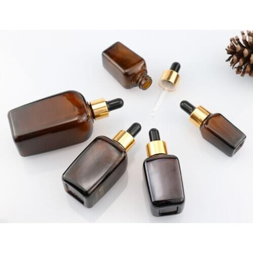 1PCS Brown Glass Empty Perfume Dropper Bottle 10ml-30ml Dropper Tube Refillable Bottles Vial for Essential Oil Cosmetic Portable