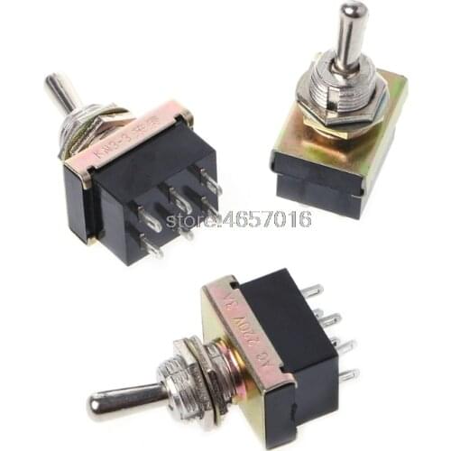 1pcs KN3-203 toggle switch 3 Positions rocker ON-OFF-ON 6pins 2 ways DPDT 3A/250V