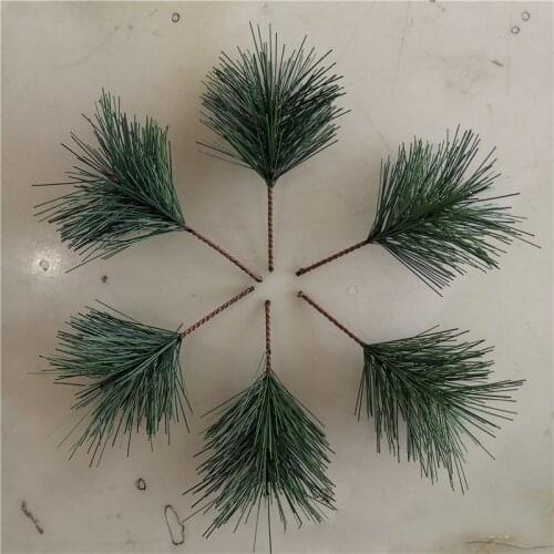 10pcs Plastic Pine Needles Home Decor Accessories Christmas Garland Decorations Material Scrapbooking Wedding Artificial Plants
