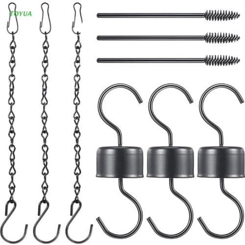 1XCC 9 Pcs Hummingbird Feeders Accessory Set Ant Guard Moat Hooks Hanging Chains Humm