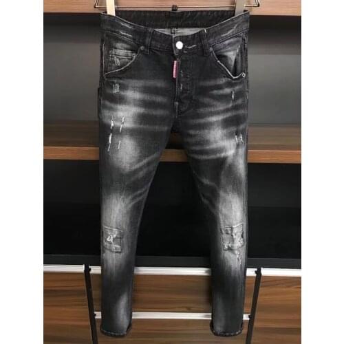 2021 Fashion Trend Dsquared2 Patch Patch Paint Dot mens Motorcycle Jeans *9622