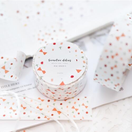 4pcs Cream fragment washi tape set 20mm Bowtie Triangular Dot color paper adhesive masking tapes sticker diary album frame A6744