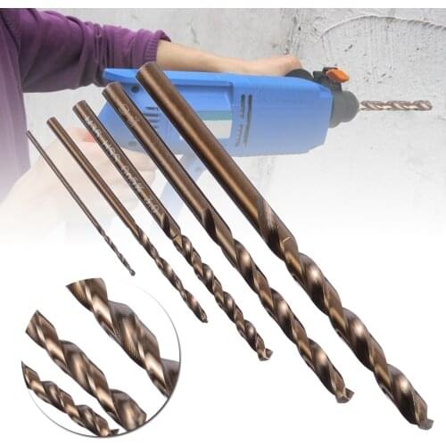 5pcs New High Speed Steel Drill Bit M35 Cobalt Straight Shank Twist Drilling Bits 1mm 2mm 3mm 4mm 5mm For Electric Drills
