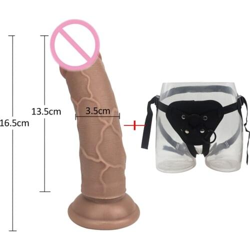 6.5 Inch Realistic Dildo with Powerful Suction CupRealistic Penis Sex Toy Flexible G-spot Dildo with Curved Shaft and Ball