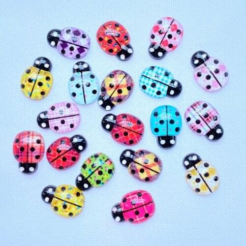 60pcs New Cute Acrylic Mini Colorful Insects Flat Back Cabochon Scrapbook Kawaii DIY Embellishments Accessories K98