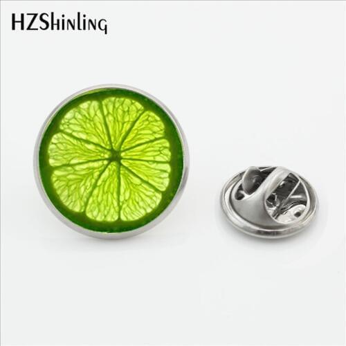 2018 New Arrival Lemon Slice Lapel Pin Red Collar Pin Brooch Glass Picture Jewelry Sweet Fruit Butterfly Pins gifts women