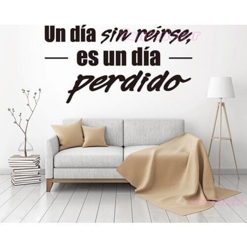 Spanish Quote Reirse Vinyl Wall Sticker Wall Art Decal Wallpaper Living Room Wall Decor Kids Room House Decoration 40 cm x 75 cm