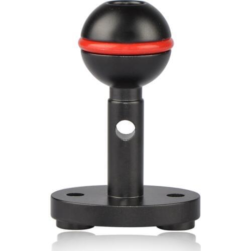 Fixed 1" Ball Head Base Round bottom Adapter for Underwater Housing Diving Camera Video stabilizer Tray Handle Arm System