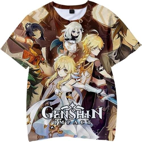 Kawaii 3 to 14 years old 3D Print Kids T-Shirt Popular Game Genshin Impact Streetwear Harajuku Cute Anime Tees Boys Girls Tops
