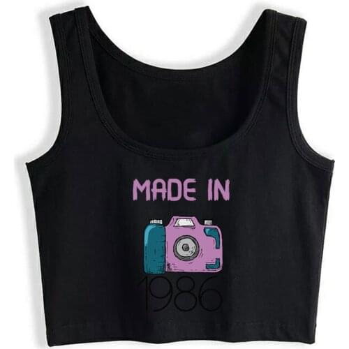Crop Top Women Made In 1986 Harajuku Tank Top Women Custom Women Clothes