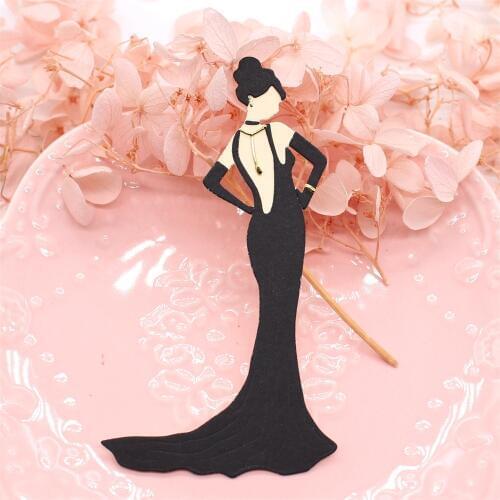 KSCRAFT Elegant Lady in Dress Metal Cutting Dies Stencils for DIY Scrapbooking Decorative Embossing DIY Paper Cards