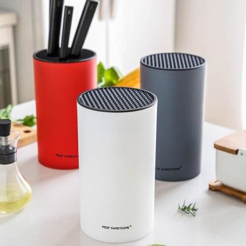 Square Round PP Chefs Knives Stand Block Fruit Knife Holder Storage Drain Rack Kitchen Tool Accessories Nordic Style Gift New