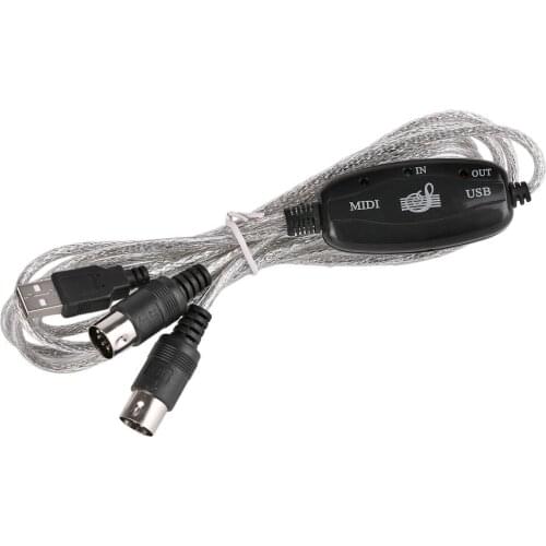 2021 HOT New USB IN OUT MIDI Interface Cable Converter PC to Music Keyboard Adapter Cord Wholesale