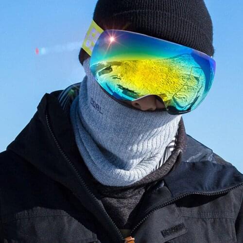 Gsou Snow Ski goggles for men and women super spherical double layer anti fog goggles