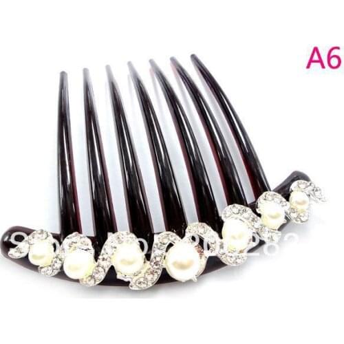 Fashion crystal women Hair Comb Pearl Hair stick hairpin F003 5pcs/lot+free shipping