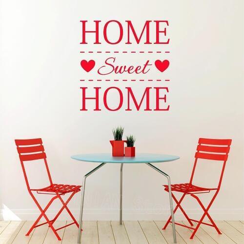 Fashion Design DIY Letter Quote Home Sweet Home Wall Stickers Home Decoration Art Mural Decal Bedroom Kitchen Dining Room Z474