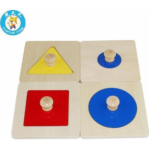 Montessori Shapes Preschool Toys Educational Wooden Toys Single Puzzles