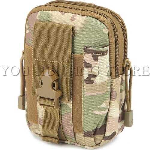 Multicam Tactical Phone Pouch Holster Airsoft Molle Hip Waist Belt Clip Bag Wallet EDC Gadget Pouch Tool Dump Drop Bag Holder