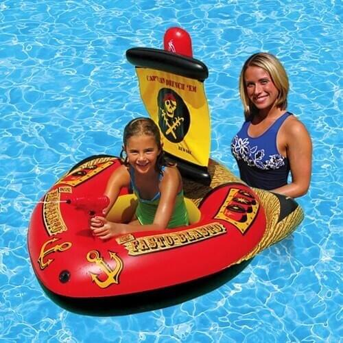 Inflatable Paddling Pool Pirate Ship Childrens Water Inflatable Swimming Ring Floating Bed Water Toy Bathroom Products